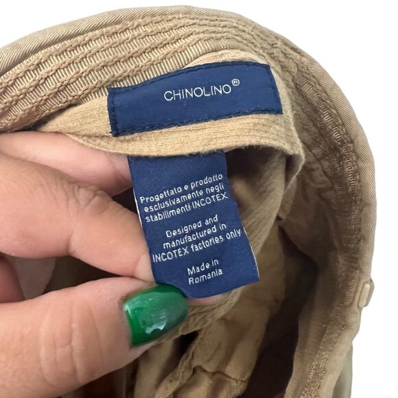 Incotex Mens Tan ChinoLino Linen Cotton Straight Leg Khaki Slacks Pants Size 30 - Picture 5 of 6